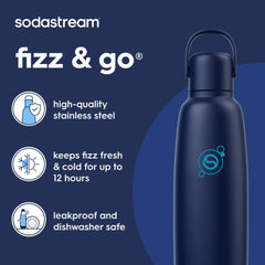 Sodastream Fizz & Go™ Insulated Stainless Steel Carbonating Bottle Blueberry 30.4 oz