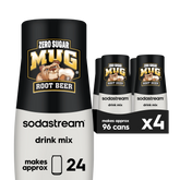 Sodastream MUG® Root Beer Zero Sugar Drink Mix 4 Pack 440ml