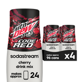 Sodastream MTN DEW Code Red Cherry Zero Sugar Drink Mix 4 Pack 440ml- final sale