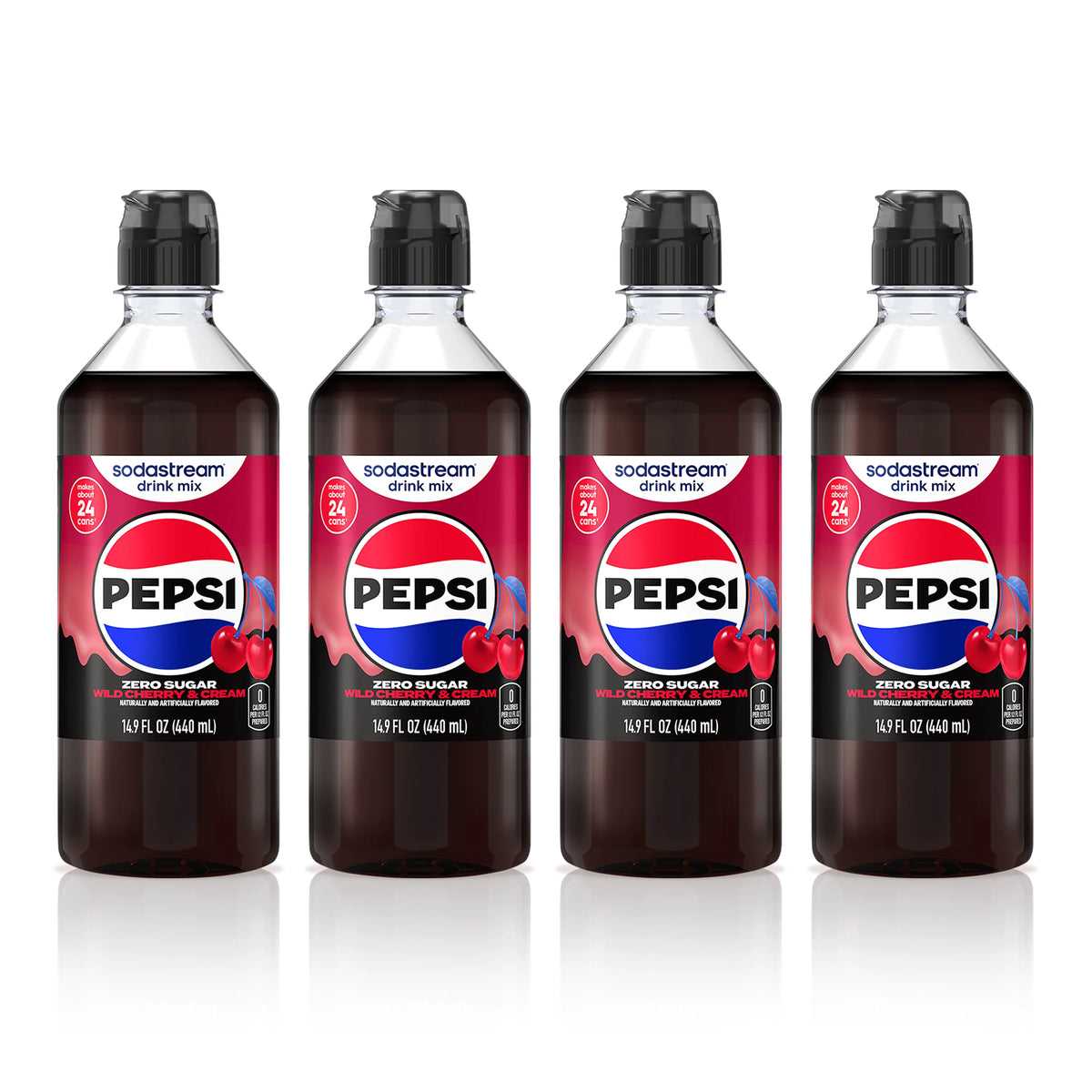 Sodastream Pepsi® Wild Cherry & Cream Zero Sugar 4 Pack Drink Mix 4 x 440ml
