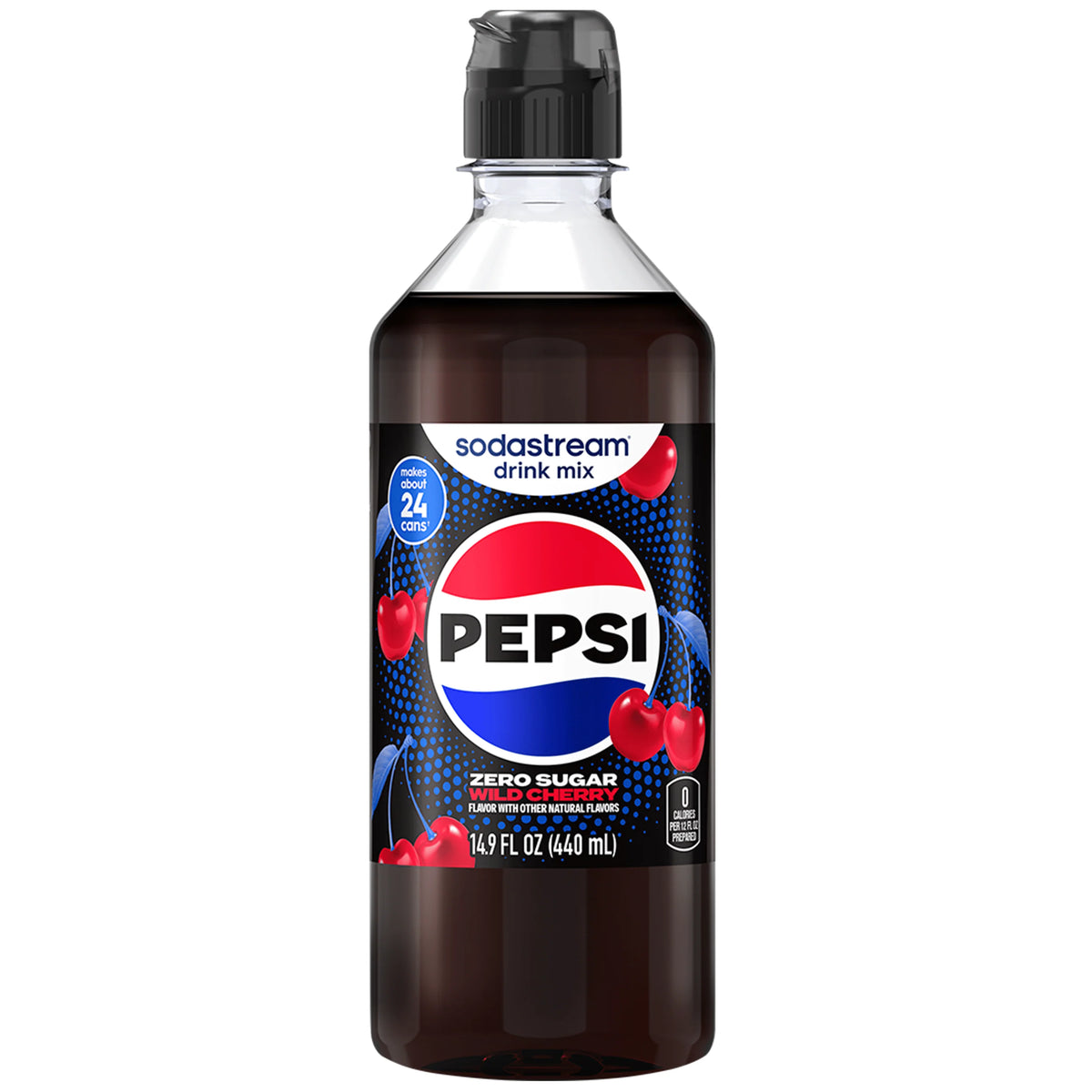 Sodastream Pepsi Wild Cherry Zero Sugar Drink Mix 440ml