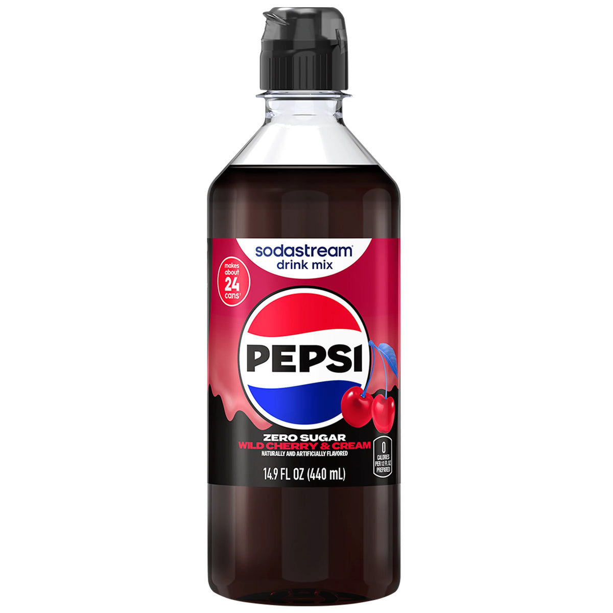 Sodastream Pepsi® Wild Cherry & Cream Zero Sugar Drink Mix 440ml