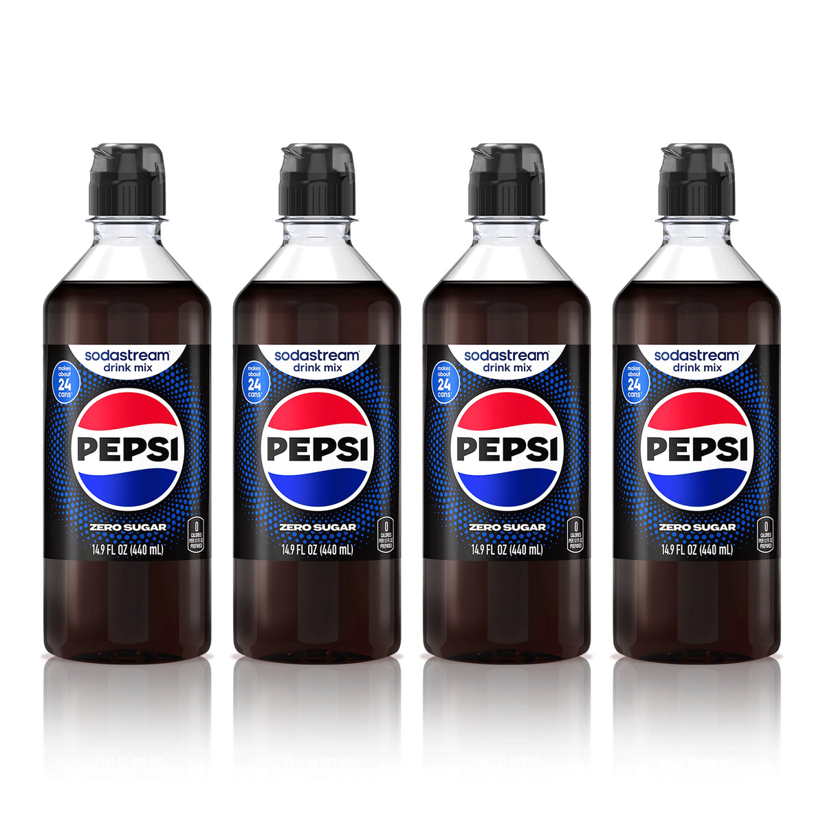 Sodastream Pepsi Zero Sugar Drink Mix 4 Pack 440ml