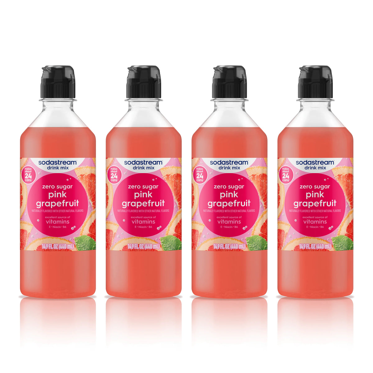 Sodastream Classics® Pink Grapefruit Zero Sugar Drink Mix 4 Pack 440ml