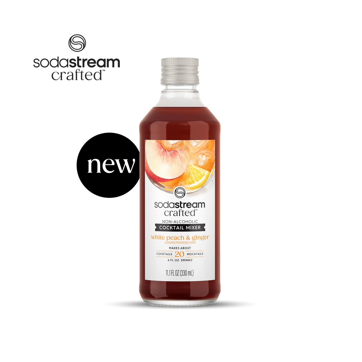 Sodastream Crafted® Mixers White Peach & Ginger Cocktail Mixer 330ml