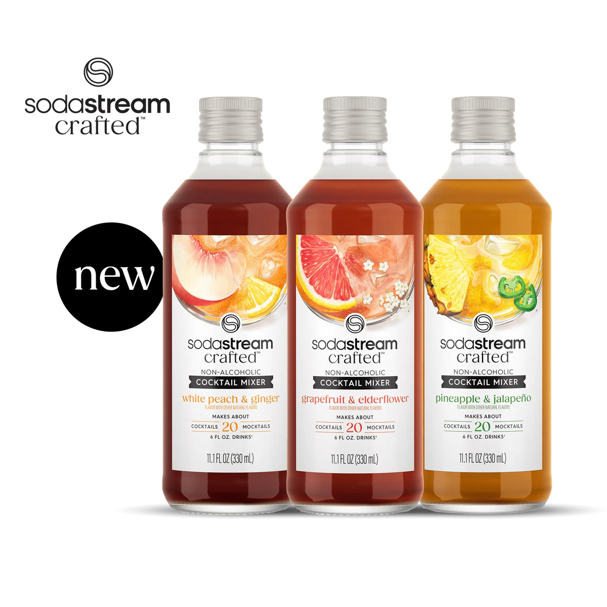 Sodastream Crafted® Mixers Variety Cocktail Mixer 3 Pack 330ml