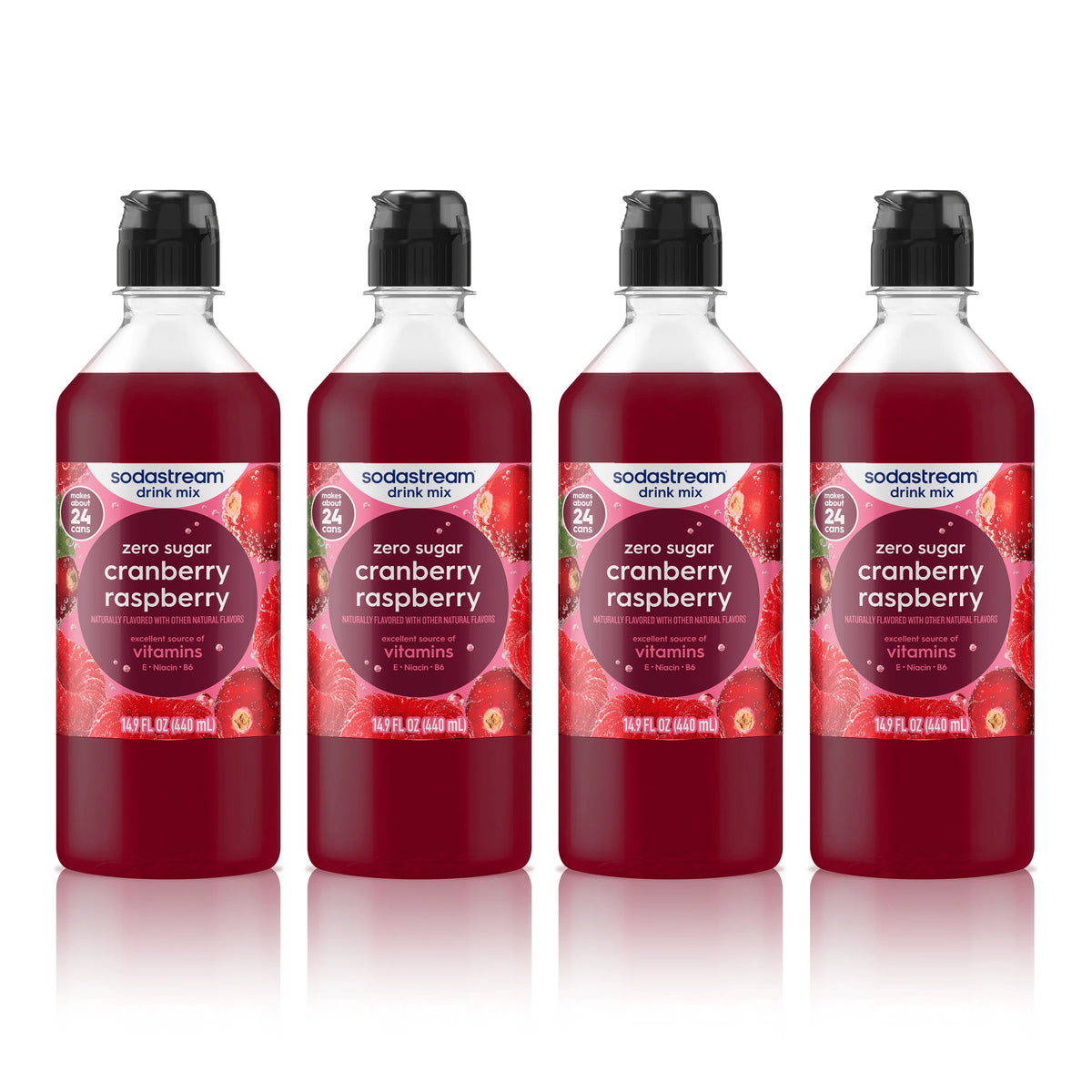 Sodastream Classics® Cranberry & Raspberry Zero Sugar Drink Mix 4 Pack 440ml