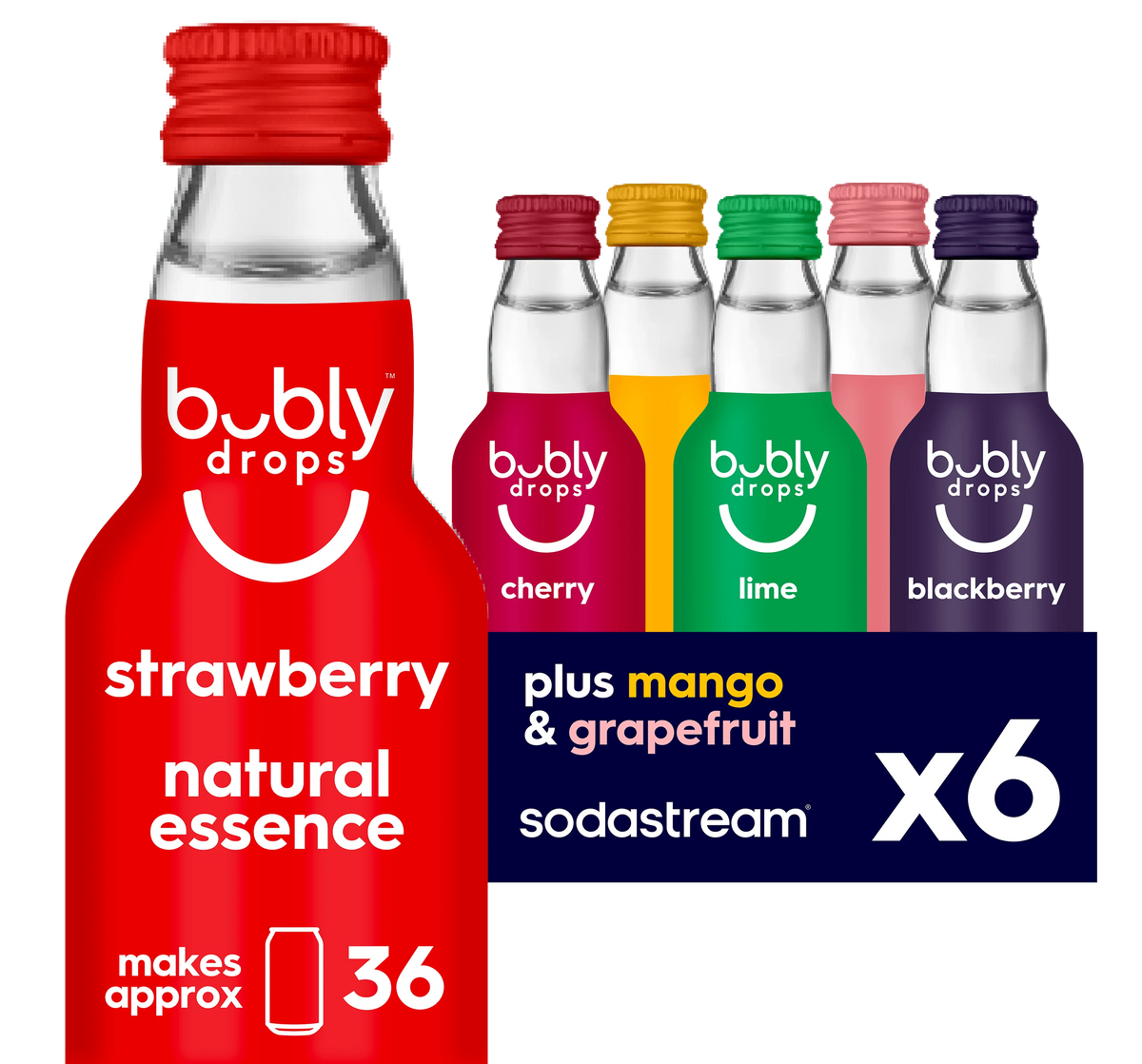 Sodastream bubly drops® Tropical Original Variety Natural Flavor Essence 6 Pack 40ml - final sale