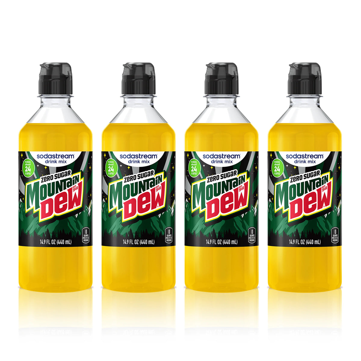 Sodastream MTN DEW Zero Sugar Drink Mix 4 Pack 440ml
