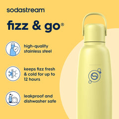 Sodastream Fizz & Go™ Insulated Stainless Steel Carbonating Bottle Lemon 30.4 oz